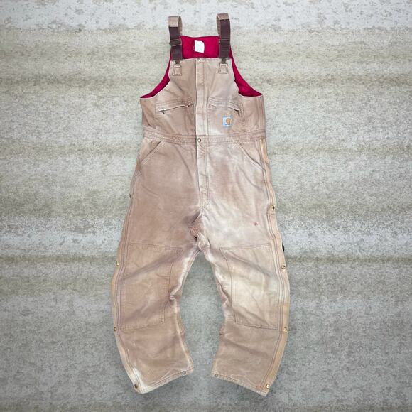 Vintage Carhartt Carpenter Overalls Double Knees Union Made in USA Insulated 90s - Picture 1 of 4